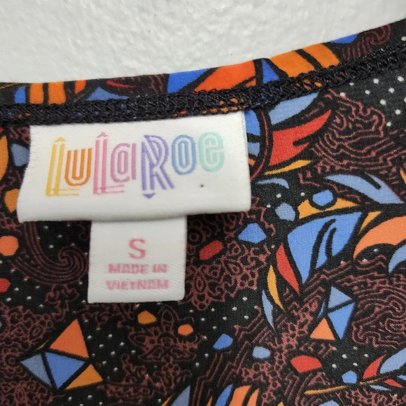 LulaRoe women's open front sleeveless long cardigan size S multi color brown - Picture 4 of 7